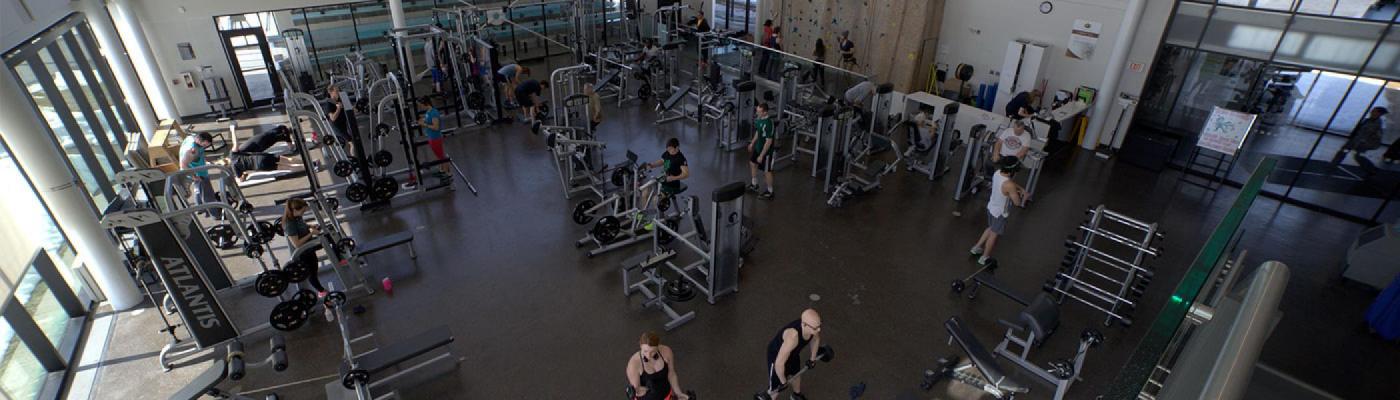 Gym-goers working using the equipment available at Trent's Athletic Centre.