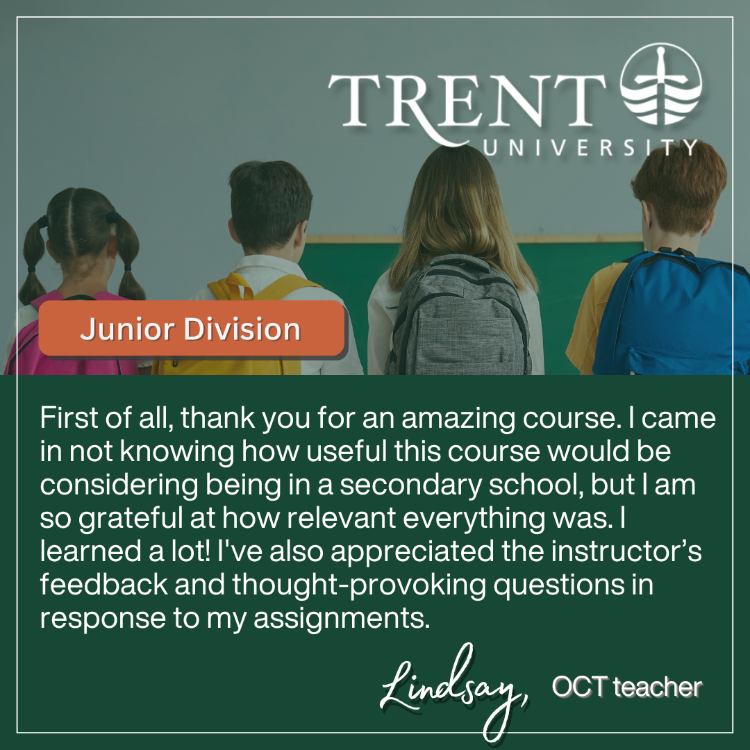 "Testimonial for Trent University's Junior ABQ course"