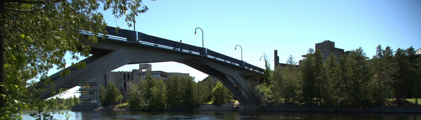 Trent University Fayron Bridge from a distance