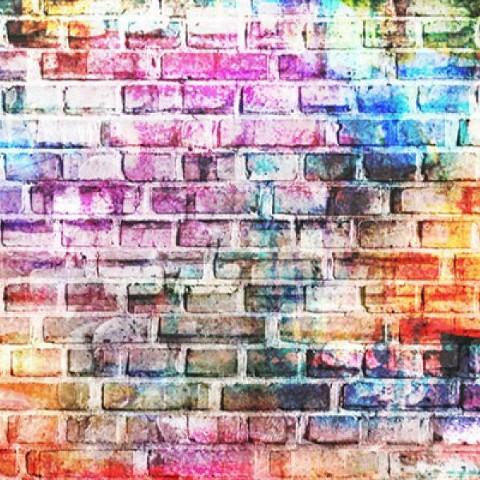 A colourful brick wall