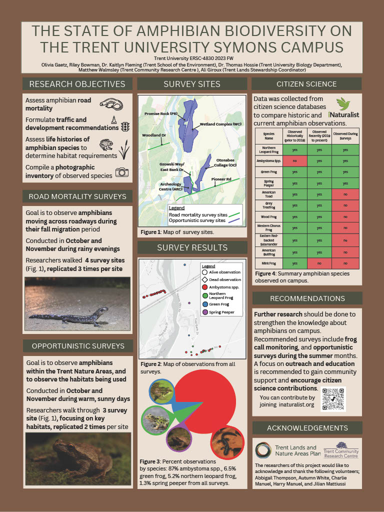 #6070: The State of Amphibian Biodiversity on the Trent University Symons Campus