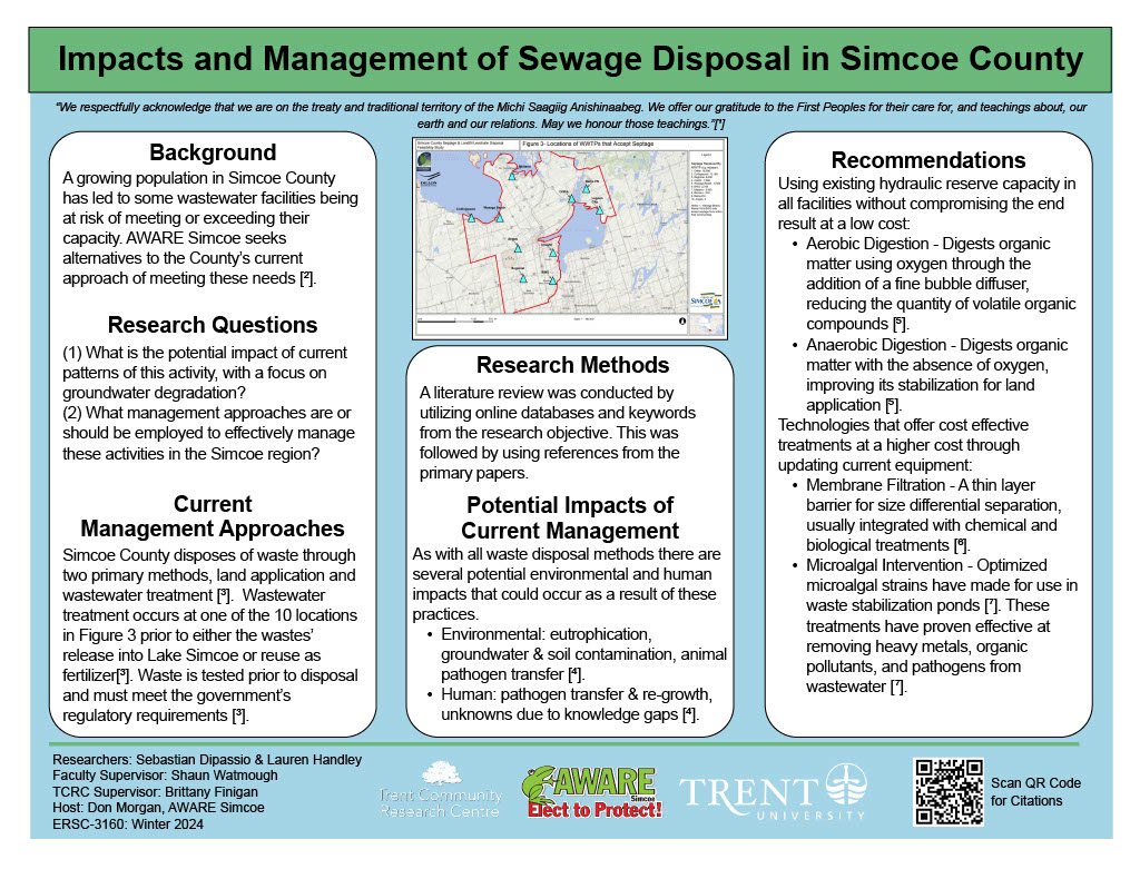 #6145: Assessing Impacts and Best Management Practices for Sewage Disposal in Simcoe County