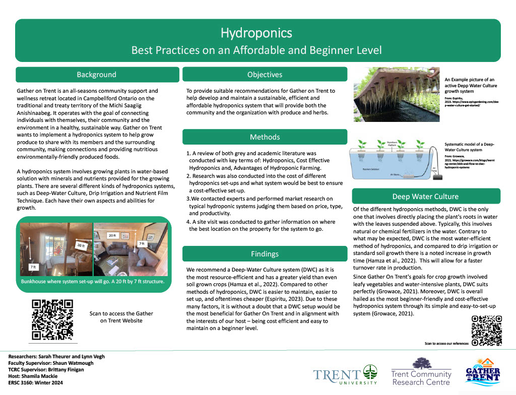 #6157: Development of a Hydroponics Planting and Maintenance Plan