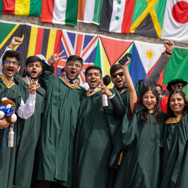 A group of students celebrating their convocation