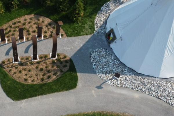 The medicine garden and tipi at Trent Durham