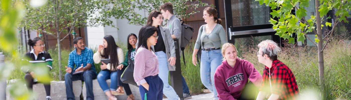 Students outside of Building B