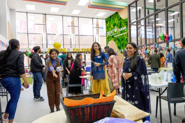 Students participating in a social event at the Trent Durham Advanced Learning Centre