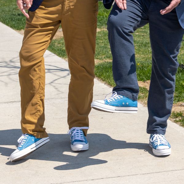 Two people wearing Trent Durham shoes