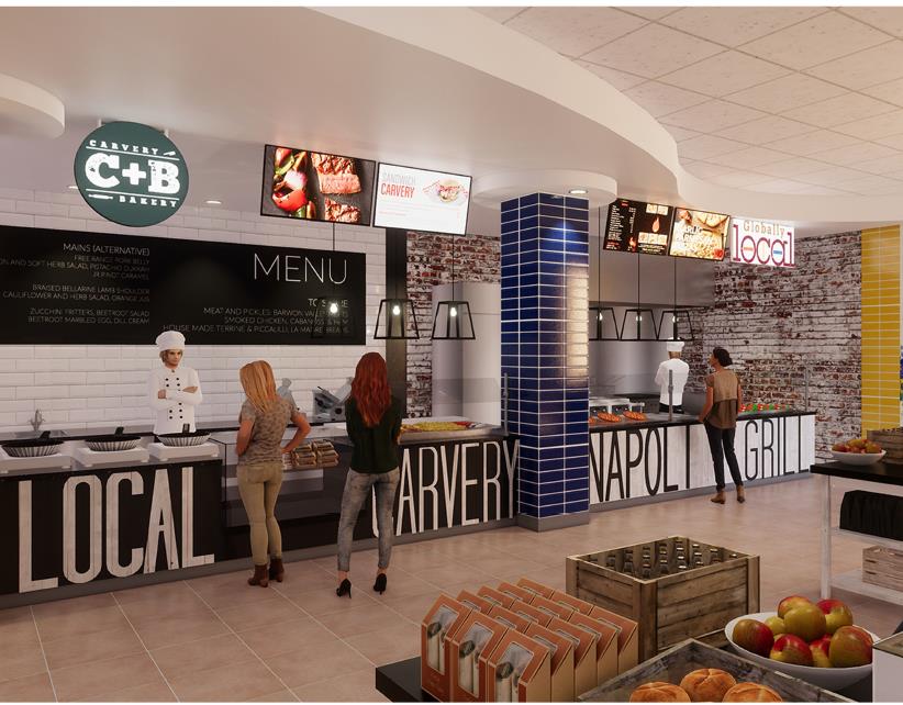 Trent University Durham GTA architect renderings of food services. 
