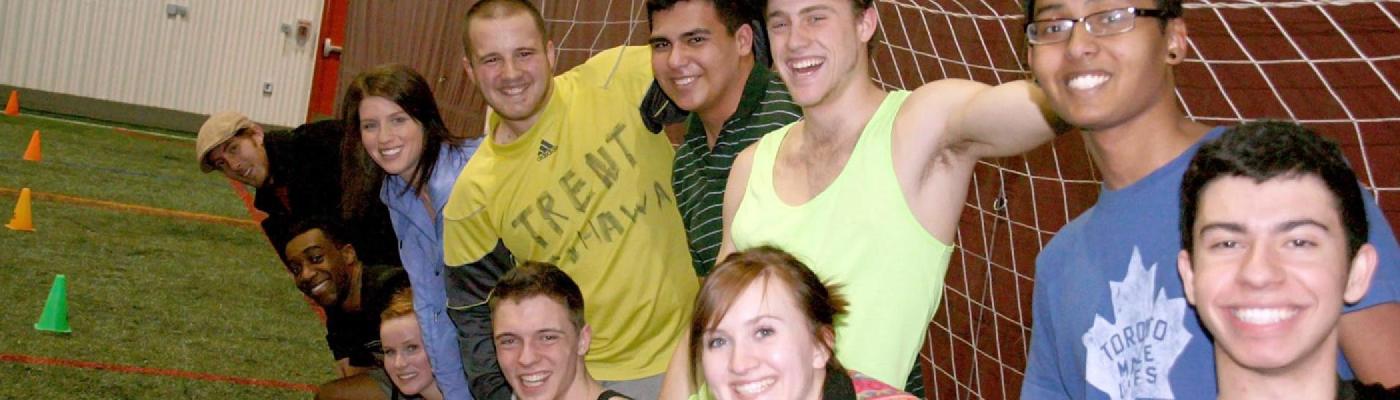 Trent Students pose for a photo after a game of intramural sports