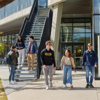 Students walking on the Trent campus