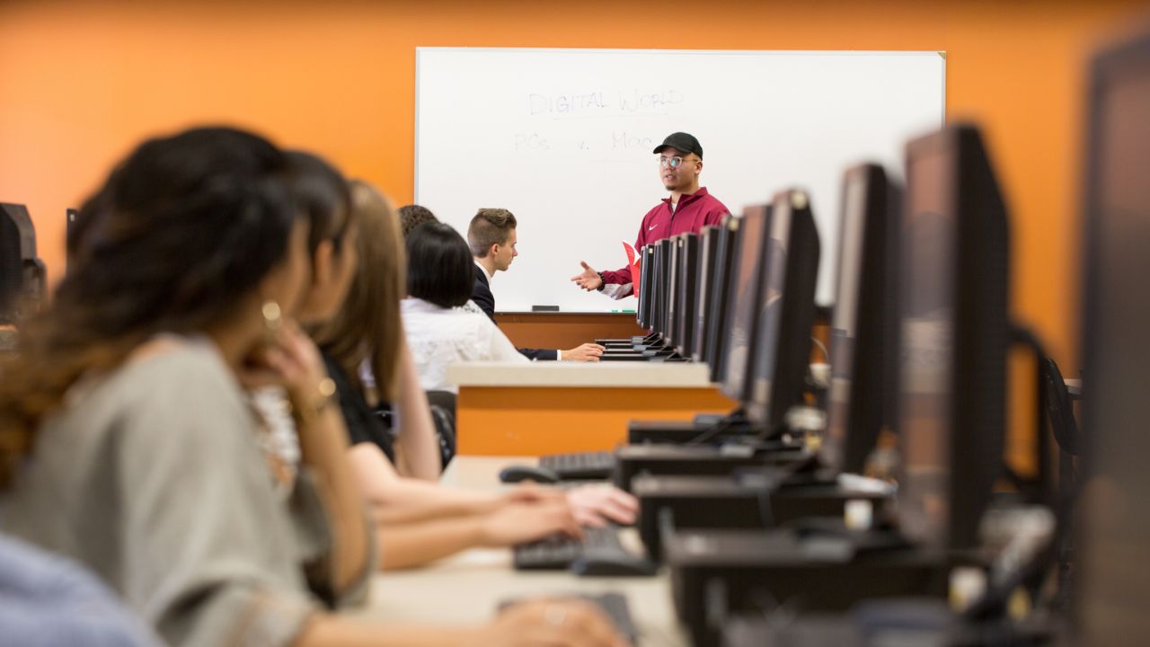 Students in a computer lab