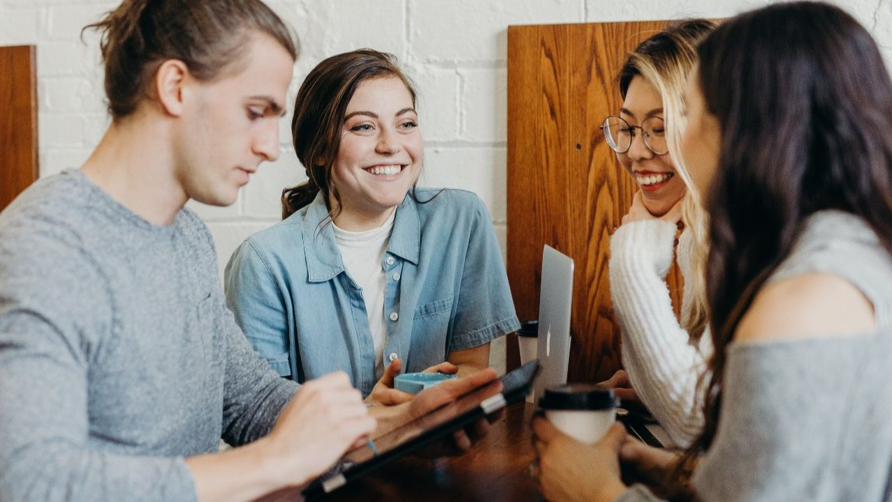 A group of students in conversation