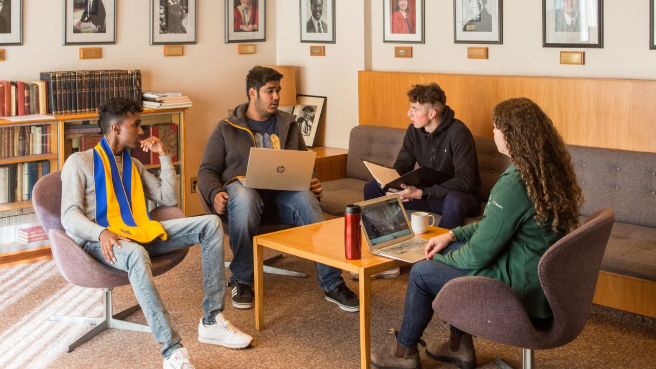 Four students in discussion