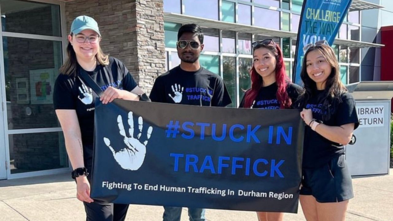 Students campaigning against human trafficking