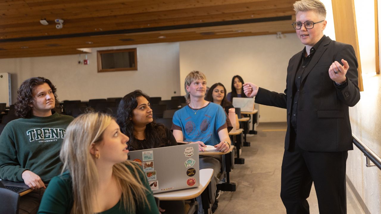 A professor teaching a class