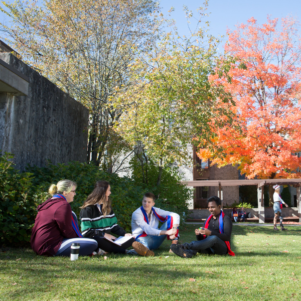 Group of Trent students outside of Champlain College.