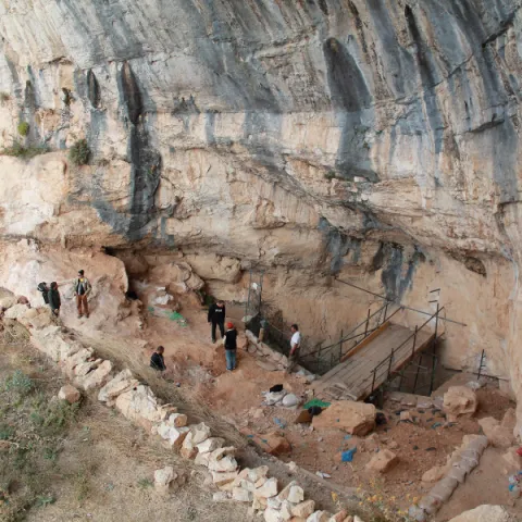 An archaeology dig site.