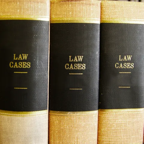 Photo of law case books.