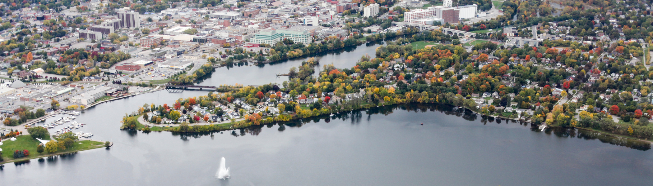 Aerial of the city of Peterborough.