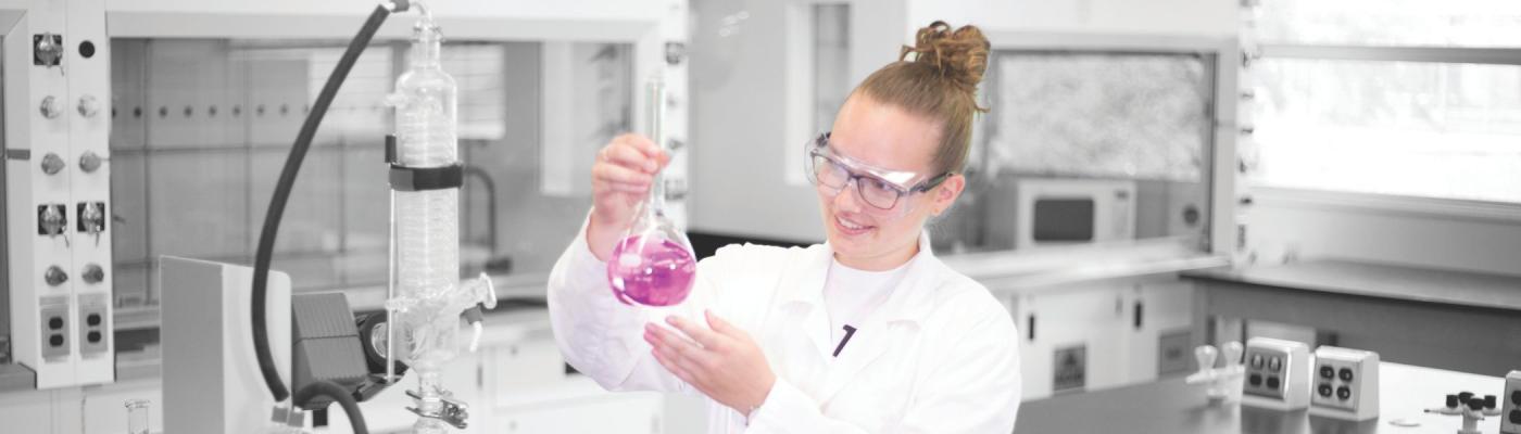 A student working in a lab