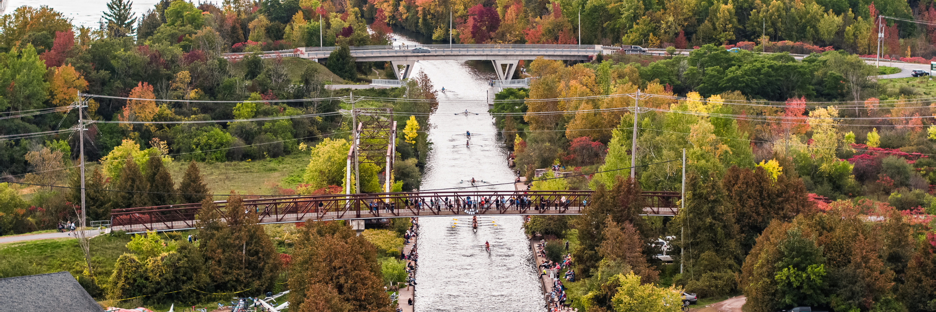 Rowers on the canal on Trent university