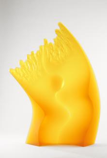 Yellow and orange abstract sculpture