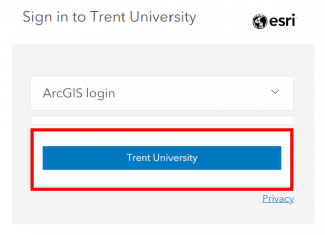 Blue "Trent University" button