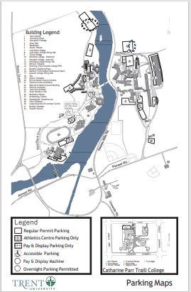 Trent Parking Map Symons Campus and Traill