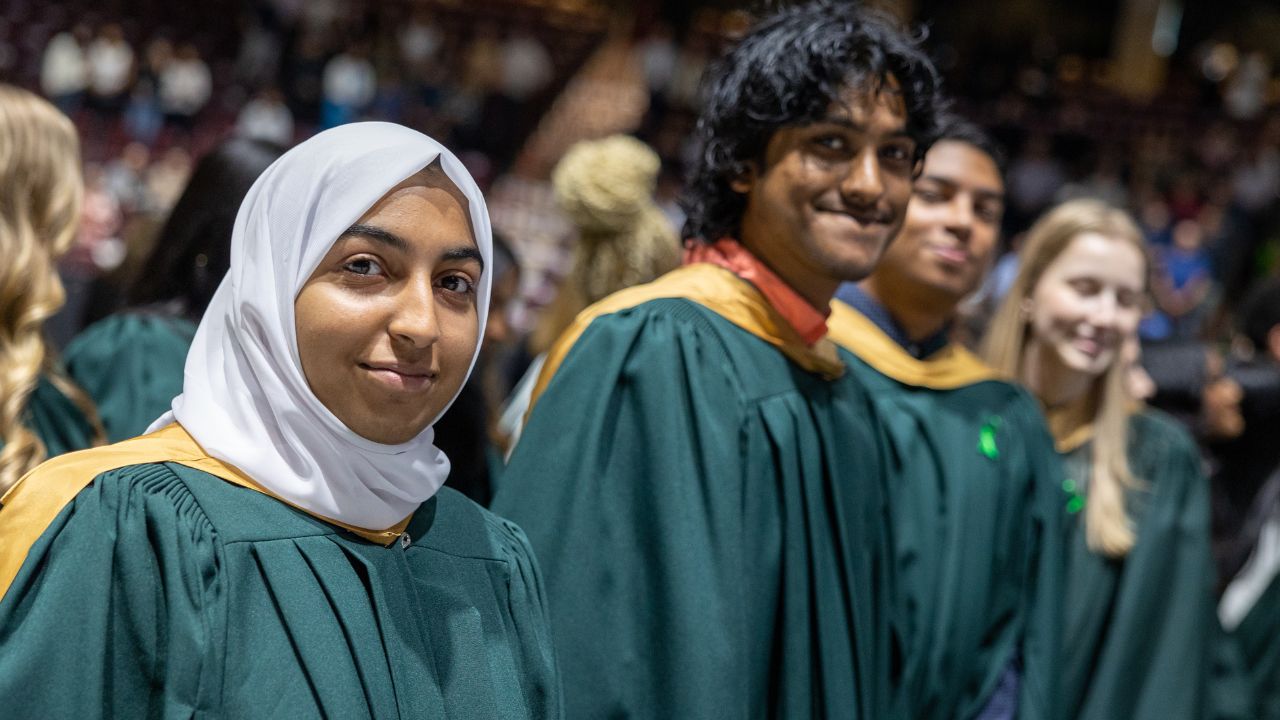 Students at Convocation.