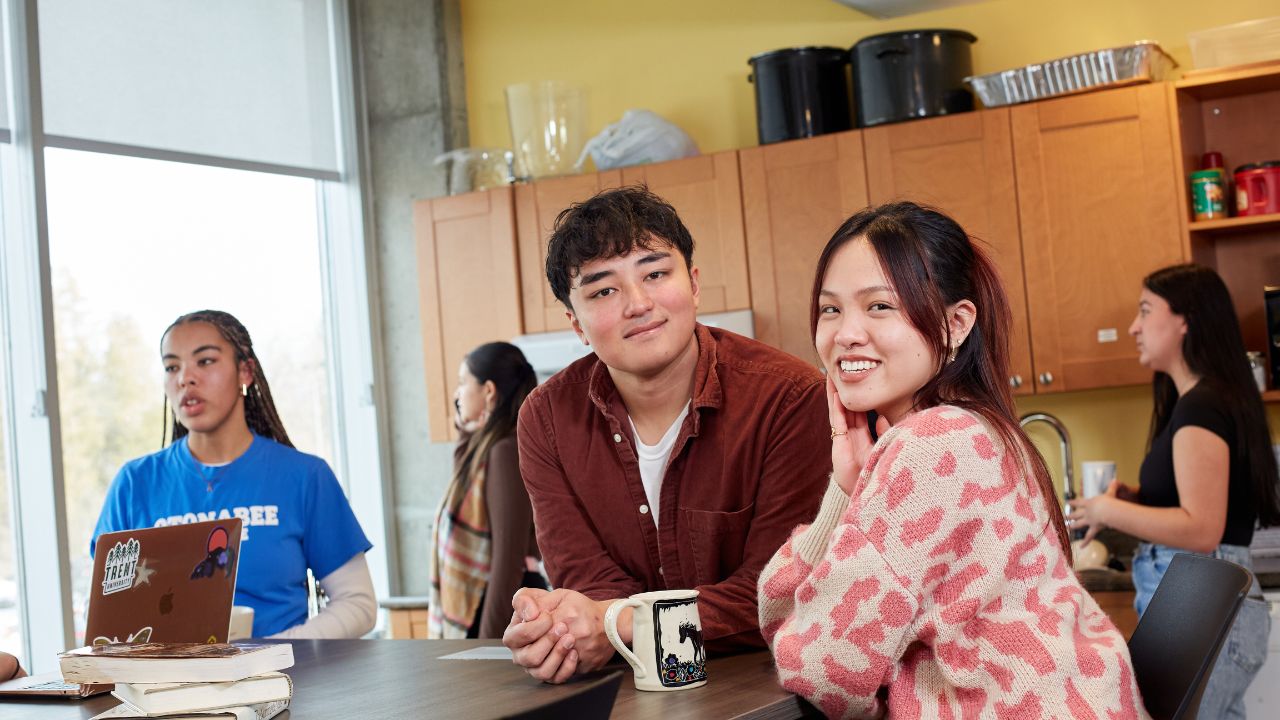 Students in the Gzowski College kitchen